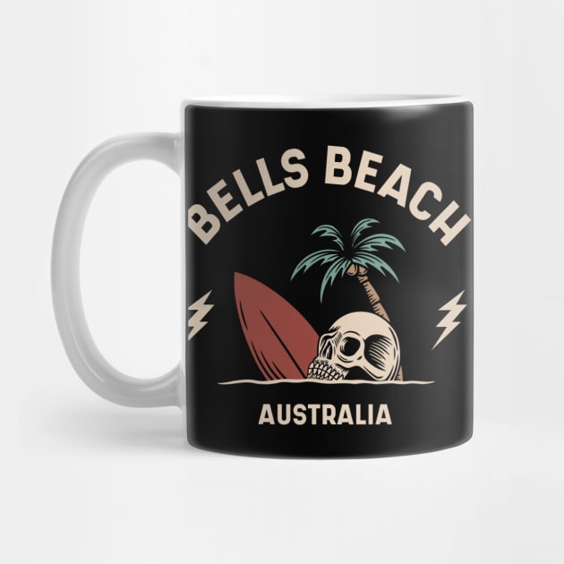 Vintage Surfing Bells Beach Australia // Retro Surf Skull by Now Boarding